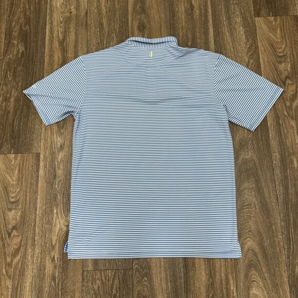 Johnnie-O Polo Shirt Men's XL Blue Prep-Formance Warwick Stripes Stretch Golf - Picture 3 of 8
